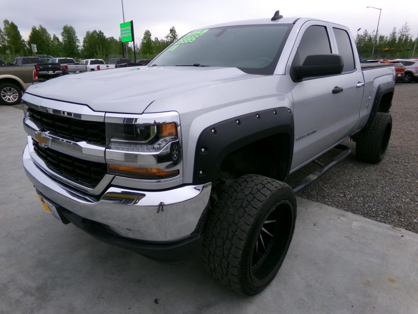 2018 Silver /Black Chevrolet Silverado 1500 Work Truck Double Cab 4WD (1GCVKNEH0JZ) with an 4.3L V6 OHV 12V engine, 6A transmission, located at 2630 Philips Field Rd., Fairbanks, AK, 99709, (907) 458-0593, 64.848068, -147.780609 - Photo#0